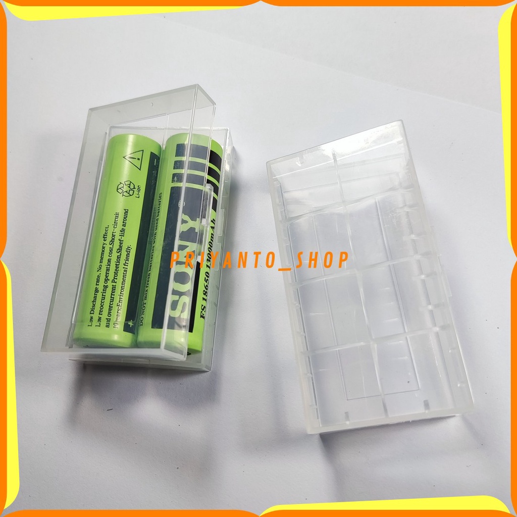 Case Battery Kotak Box Tempat Wadah Penyimpanan Battery 18650 Isi 2 Slot
