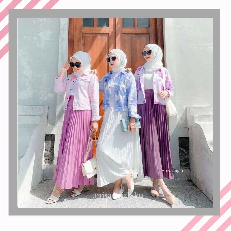 GS-ROK PLISKET PREMIUM/ ROK PANJANG MUSLIM DEWASA/ROK BAHAN MAYUNG/ ONDER WANITA