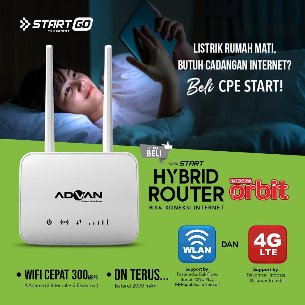 ADVAN ROUTER CPE START 4G LTE + WLAN GARANSI RESMI