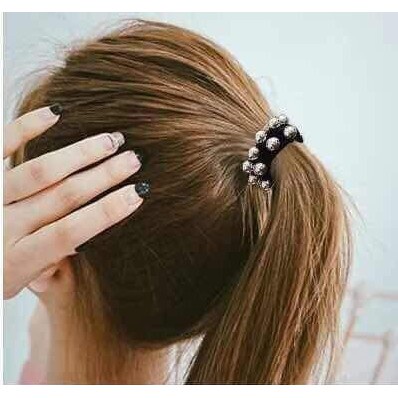 [Promo Terbaru] Kuciran Korea Ikat Rambut Full Mutiara Korean cepol kuncir karet gelang pearl hairb