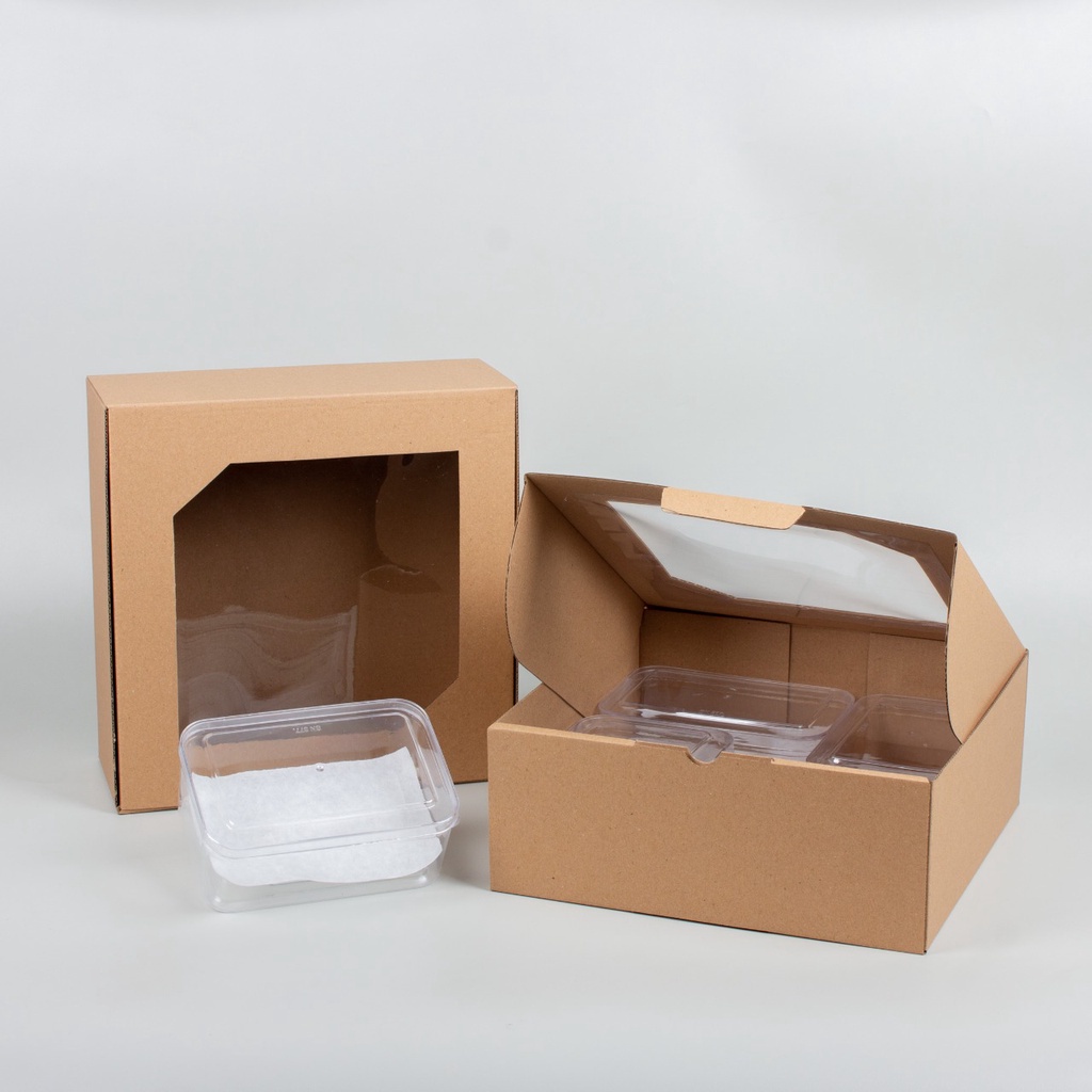 

Dus Mika Pizza Box Hampers Packaging Cake Box Window GiftBox Ukuran 25x25x10 cm (Isi 10pcs)