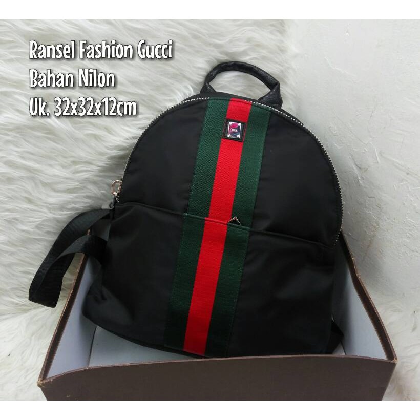 TAS FASHION RANSEL GUCCI NILON