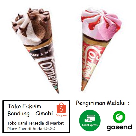 Jual Es Krim Ice Cream Eskrim Walls Cornetto Black White Strawberry Vanilla Bandung Cimahi