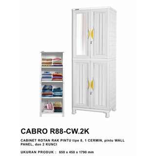 Lemari Pakaian Napolly Cermin Gantungan Full Rak Cabro