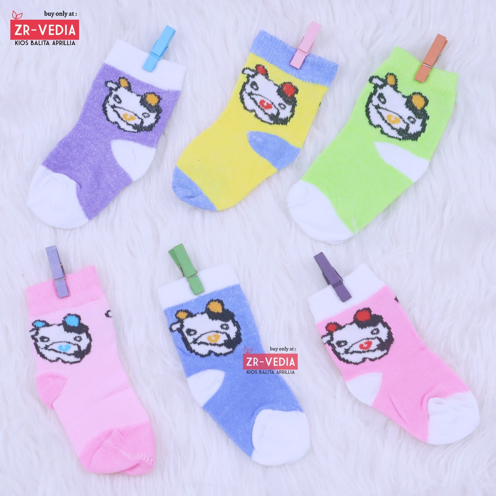 (ISI 6-12 PCS) Kaos Kaki Polos Warna uk Bayi 0-12 Bulan / SNI Baby Socks New Born LEBIH MURAH Month Adem