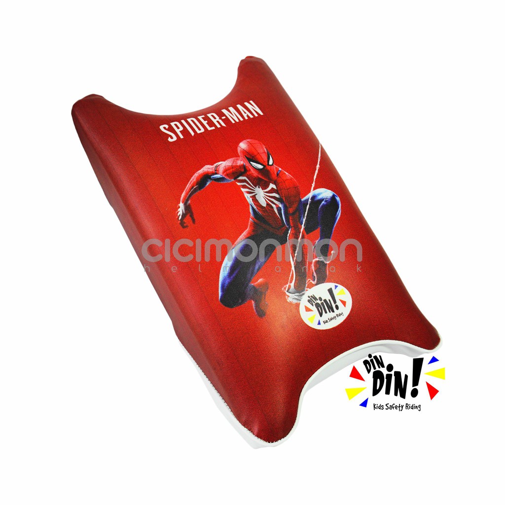 Dindin Kids Sadel Jok Motor Portabel Kursi Boncengan Depan Untuk Anak Motif Spiderman Print