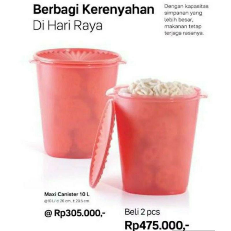Toples Tuppy Kapasitas besar maxi  tall canister 10 Liter 1 pcs