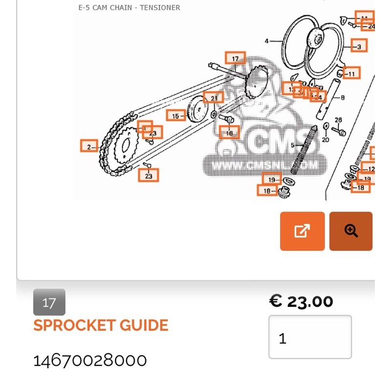 14670 028 000 Nos oem import sprocket guide ger gigi gir pompa oli mesin honda s90z s90 90z castrol