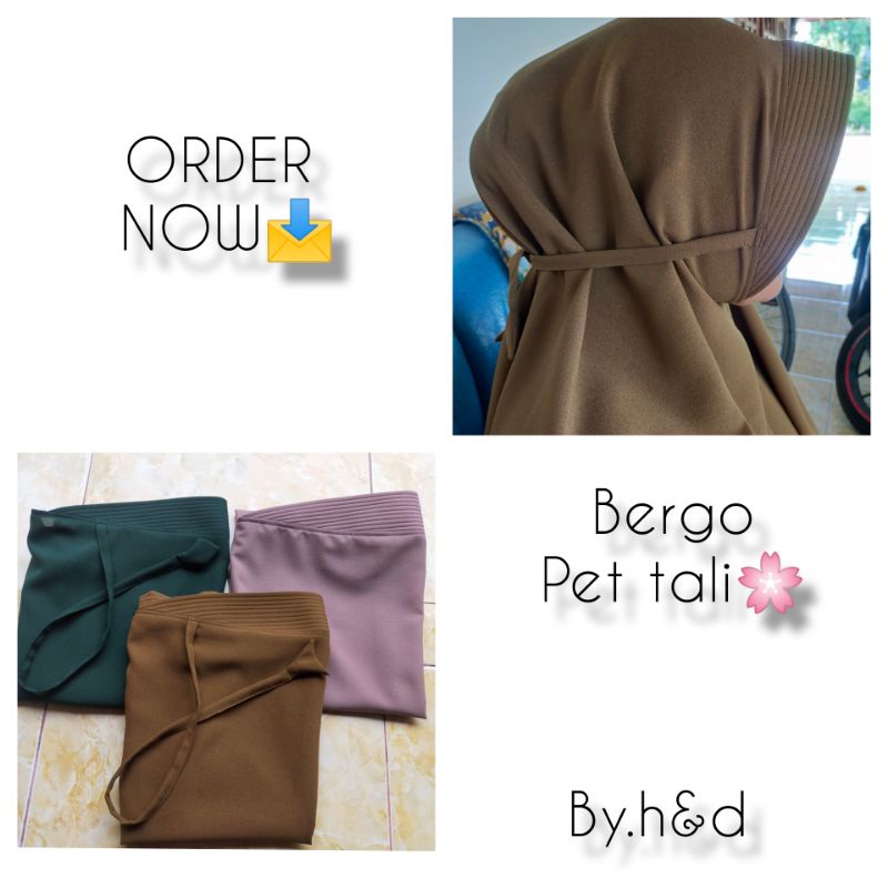 HIJAB BERGO MUSLIHAH INSTAN PET TALI KEKINIAN
