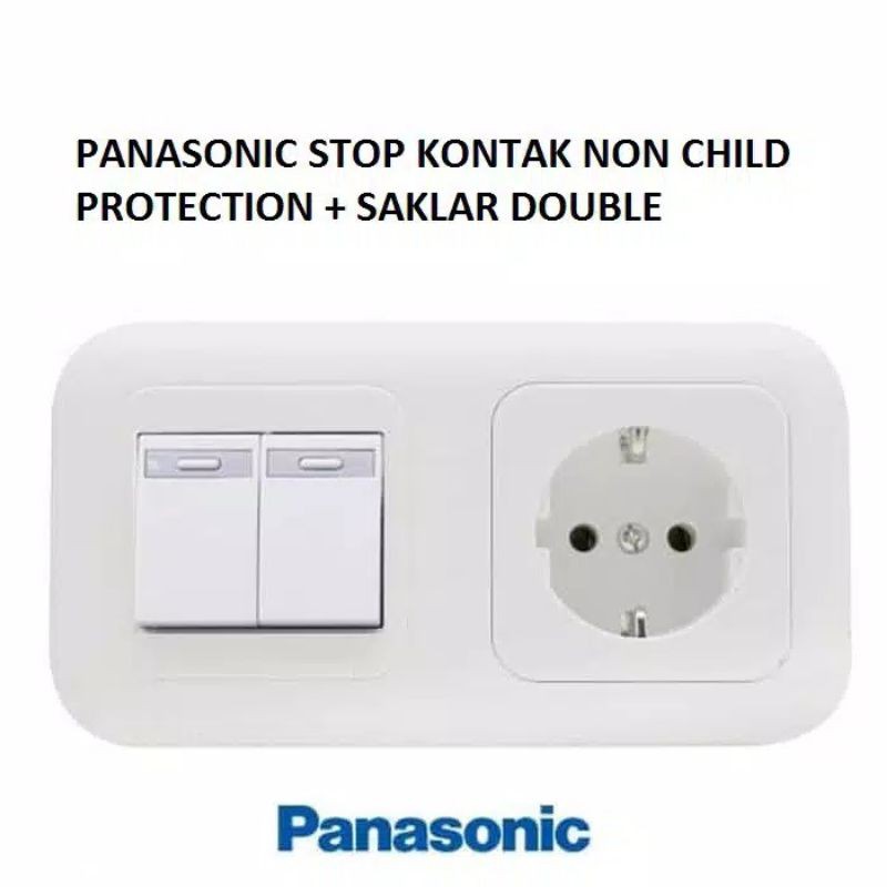 PANASONIC STOP KONTAK SAKLAR ENGKEL &amp; SERI DOBEL 2 GANG WIRELESS SERIES