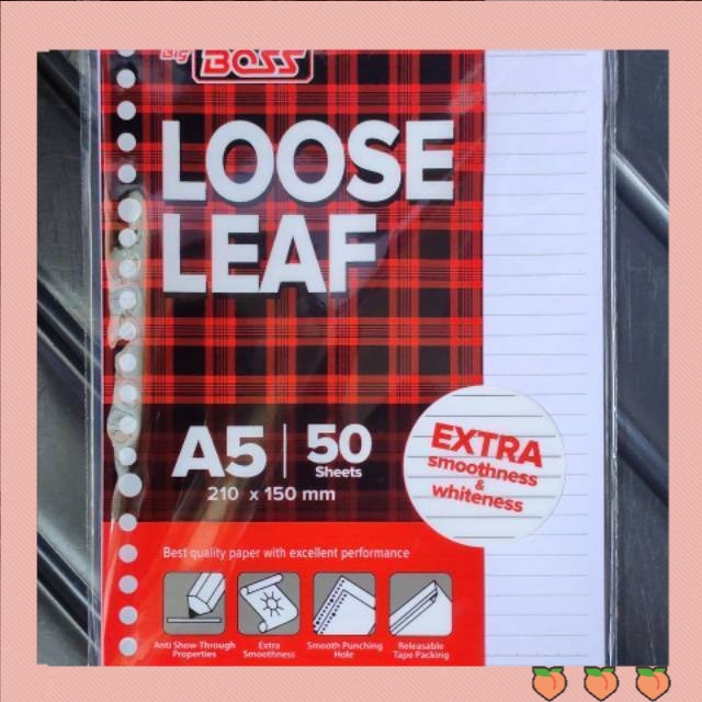

Loose Leaf A5 isi 50 lembar GARIS BIG BOSS