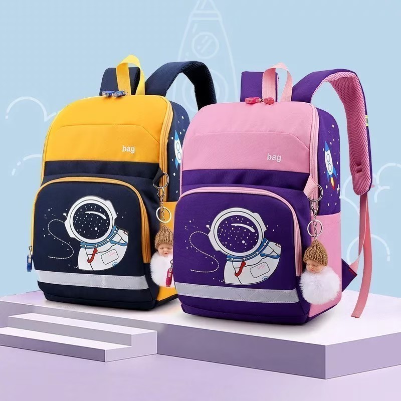 AK Tas Ransel Anak Karakter Bag Backpack Mini Motif Cartoon Astronot Cute Ransel Anak Sekolah Tk SD PAUD BISA COD