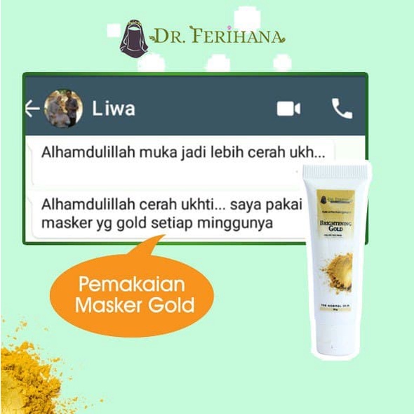 MASKER WAJAH - FACE MASK BRIGHTENING GOLD PEEL OFF GEL DR. FERIHANA KOSMETIK