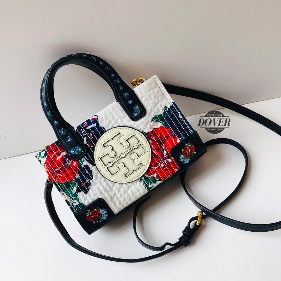 Tory Burch Ella Micro Tote Floral Printed - ORIGINAL 100%