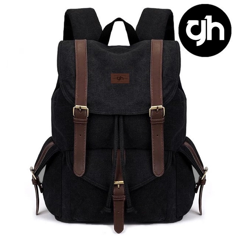 GHbag Klub New Arrival - Tas Ransel kanvas C7 Backpack Up to 15 inch - Tas Pria Tas Wanita Daypack
