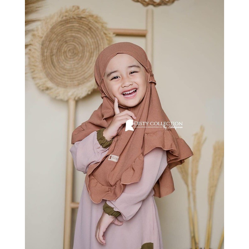 (AMD) HIJAB BERGO KIDZY REMPEL ANAK REMAJA 5 - 12 TAHUN INSTAN DIAMON CREPE