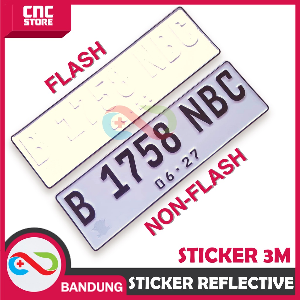 STIKER STICKER PLAT NOMOR 3M 680 85 BLACK REFLEKTIF NYALA PUTIH 120CM X 100CM