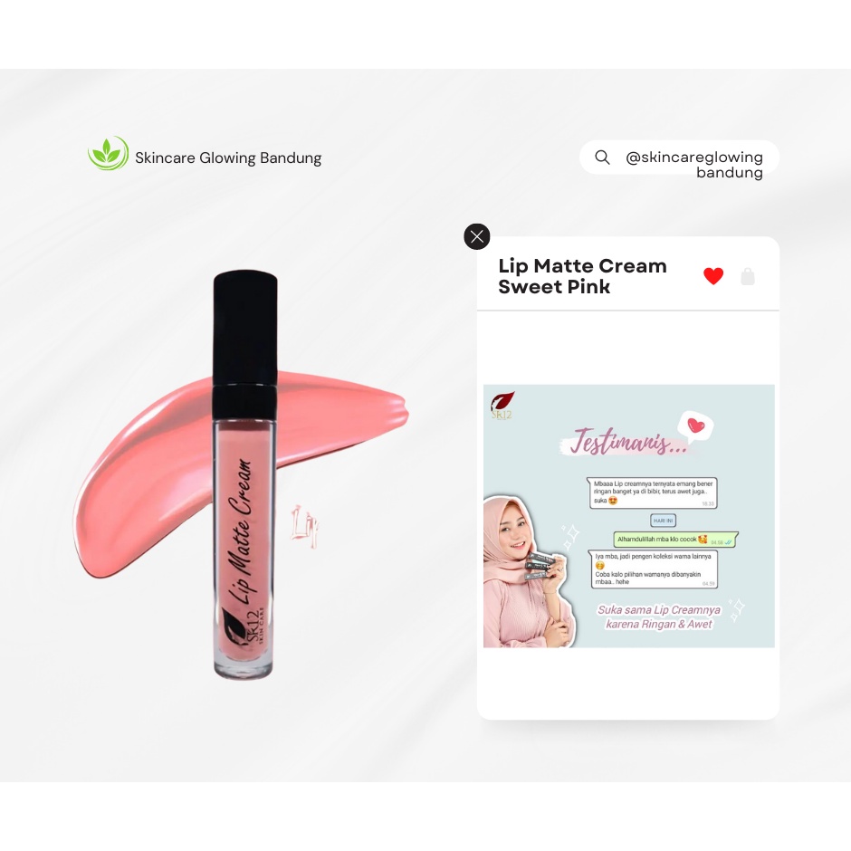 Lip Cream Lip Matte Original Sweet Pink Lip Tint Lip Stain Transferproof Matte Lipcream Tahan Lama