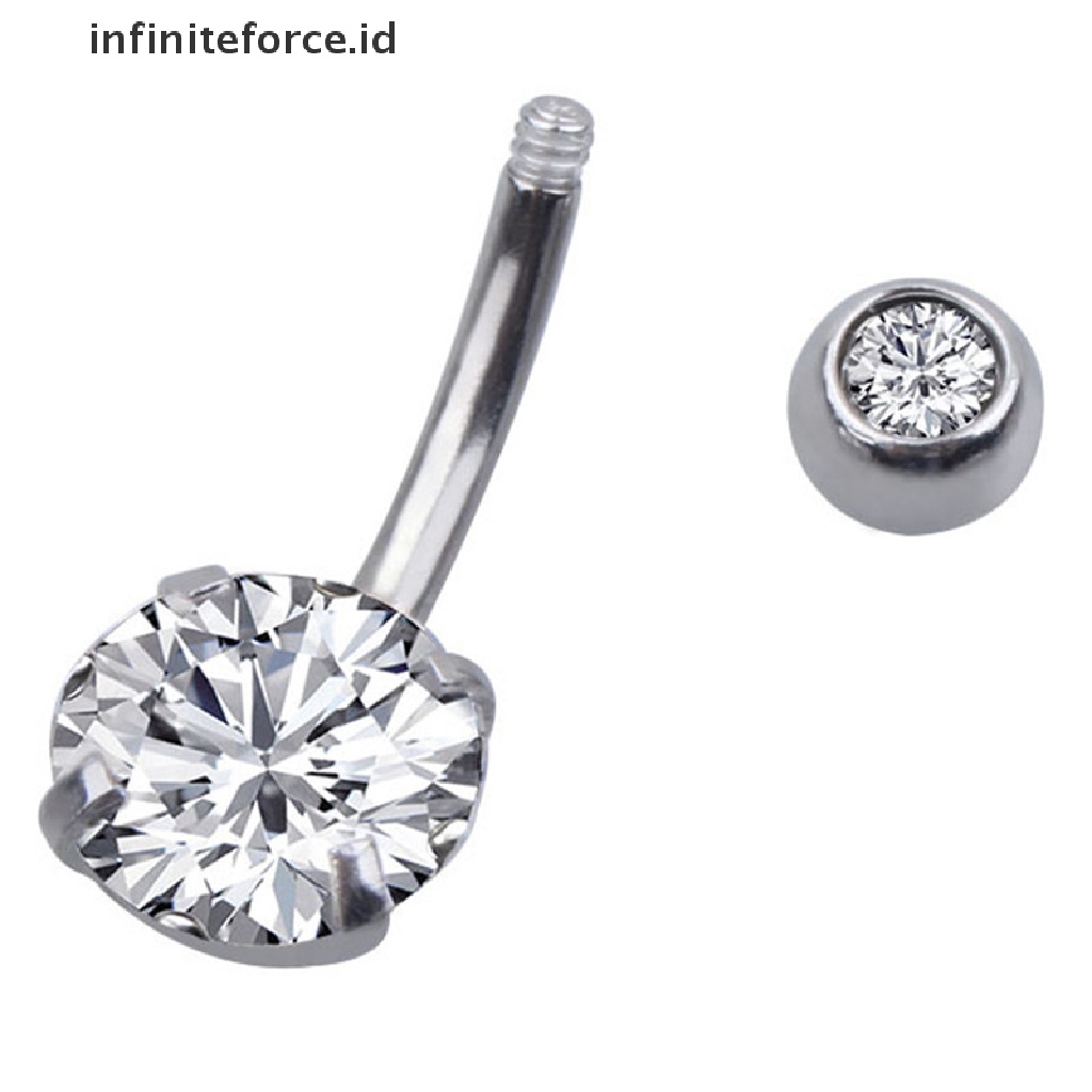 Infiniteforce.id Cincin Tindik Pusar Hias Kristal Berlian Imitasi Untuk Wanita