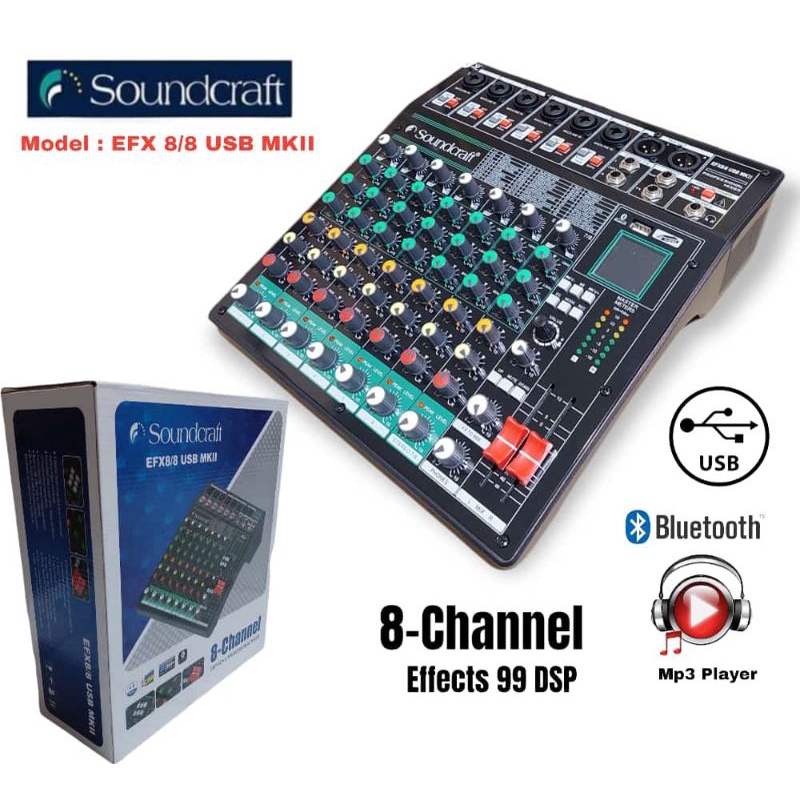 MIXER SOUNDCRAFT EFX8 8USB efx 8 8 USB( 8CH )MURAH