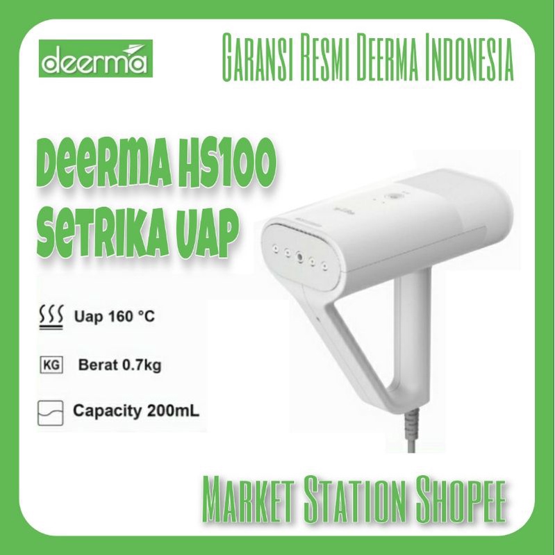 Deerma Setrika Uap Portable HS100 Handheld Garment Steamer