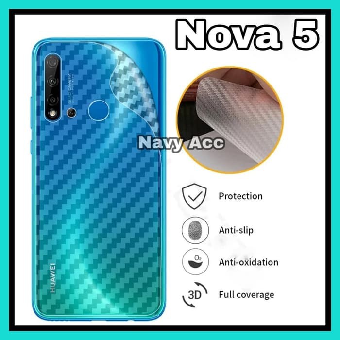 NA - Stiker Skin Carbon Huawei Nova 5 - Garskin Carbon Huawei Nova 5
