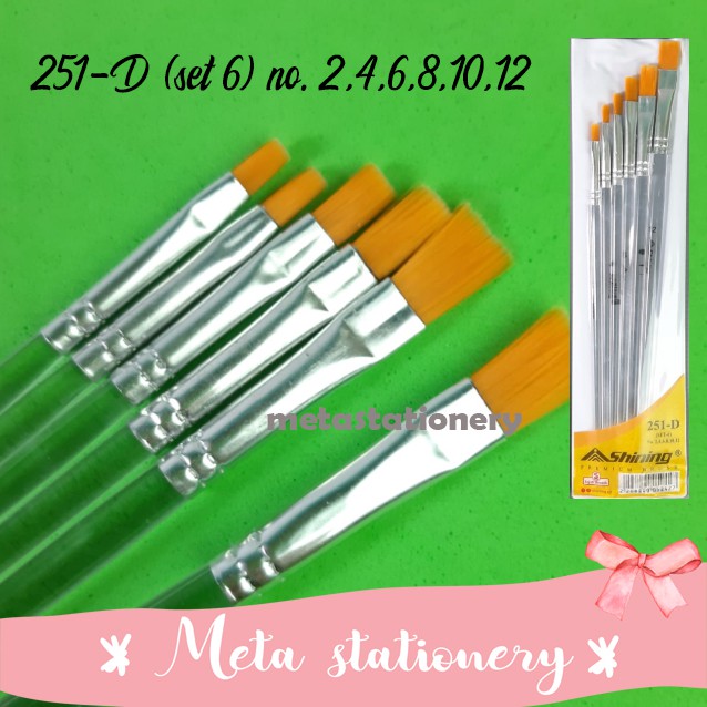 

Kuas Gambar / Lukis - Paint brush Shining set 251-D (6pc)