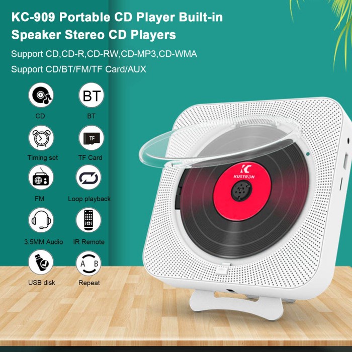 DVD VCD MP3 KPop BTS Media Player Portable Bluetooth - Putih