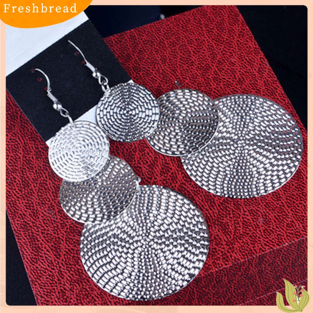 ? Fresh ? Anting Kait Gantung Panjang Wanita Elegan Multilayer Bentuk Bulat untuk Hadiah