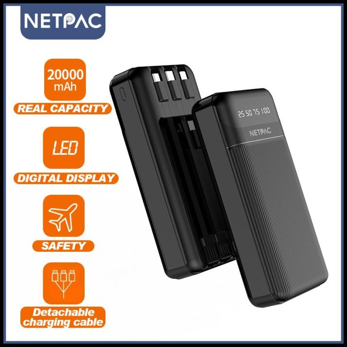 Power Bank 20000 Mah Real Capacity Led Display Portable Netpac