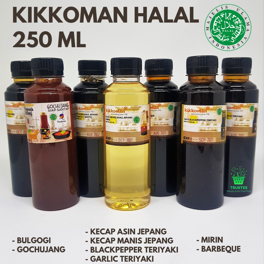 SAUS KIKKOMAN BBQ GOCHUJANG BULGOGI GARLIC TERIYAKI BLACKPEPPER SOY SAUCE MIRIN YAKINIKU BPL 250ml