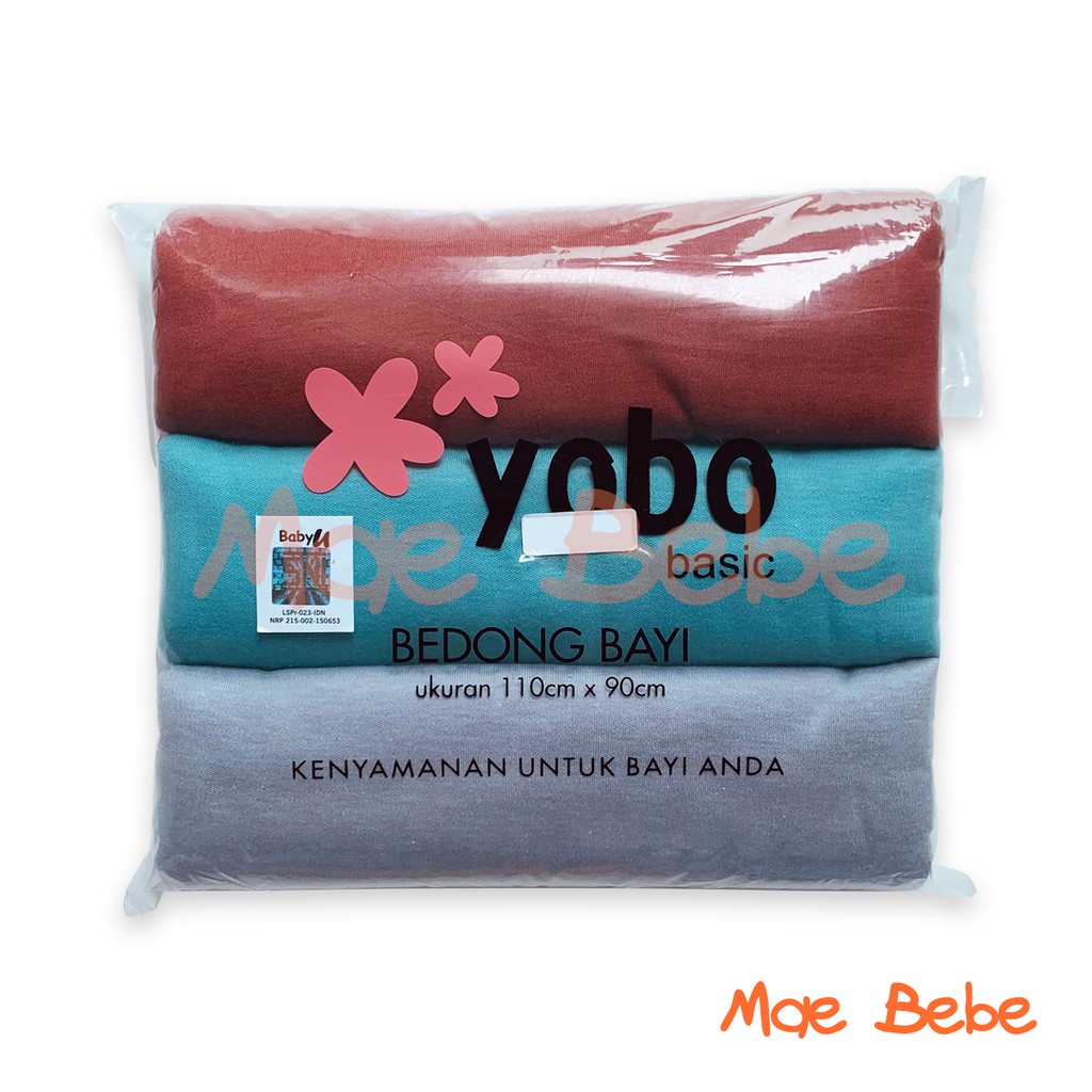 Baby U Yobo Basic Bedong Bayi Rainbow Polos Isi 3 Pcs