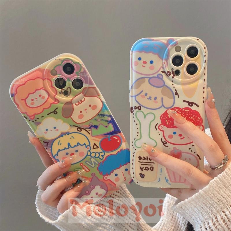 Soft Case TPU Desain Doodle Laki-Laki Dan Perempuan Untuk IPhone 11 7 8 Plus 13 12 Pro MAX XR X XS MAX 6 6s Plus SE 2020