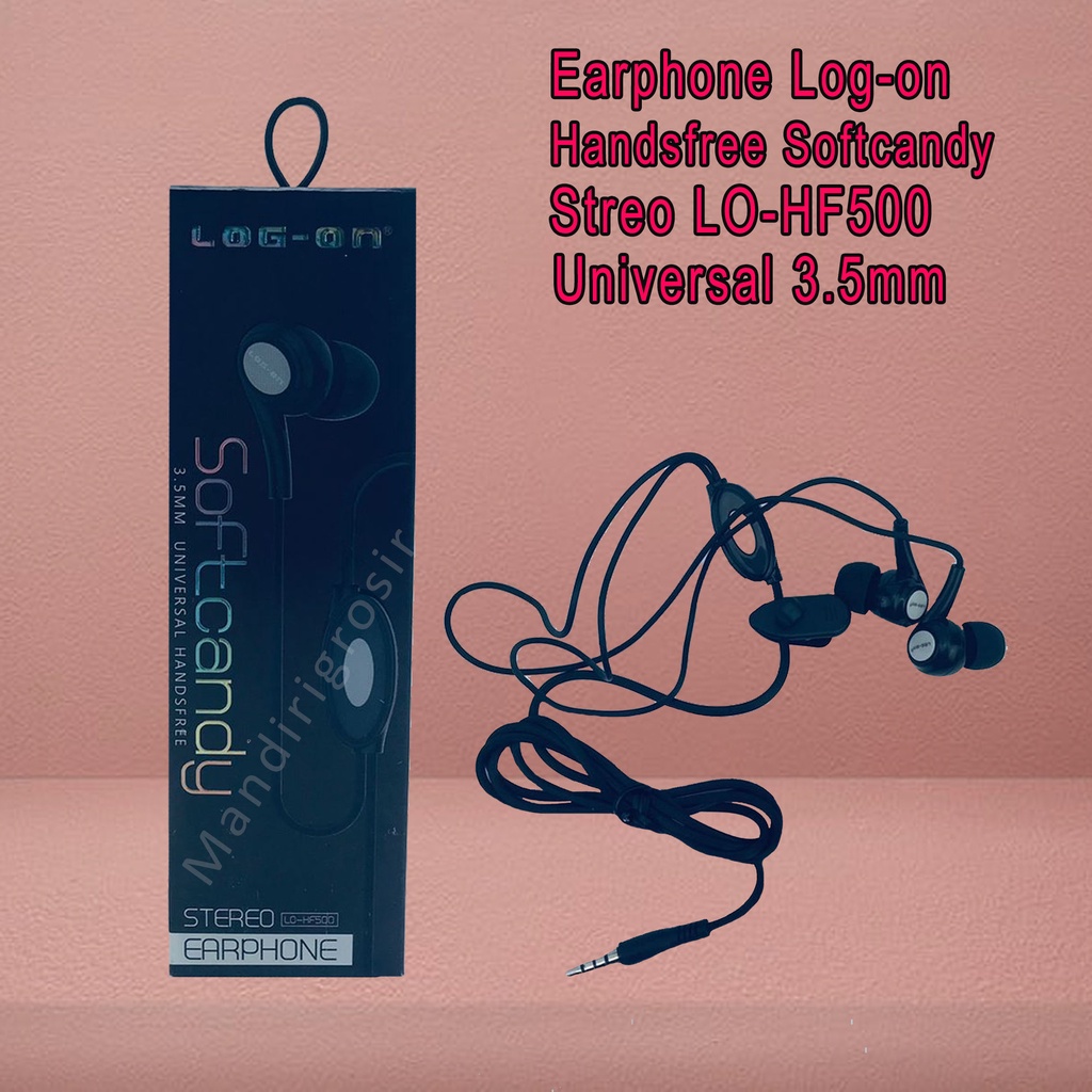 Earphone Log-on * Universal Handsfree * Softcandy * Streo LO-HF500 *3.5 mm