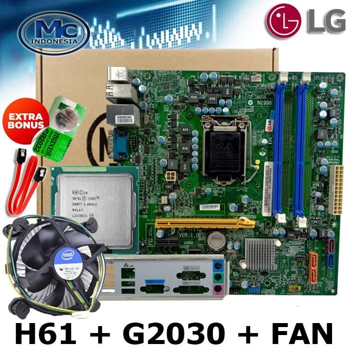 Paketan H61 OEM + PROCESSOR G2030 + FAN INTEL