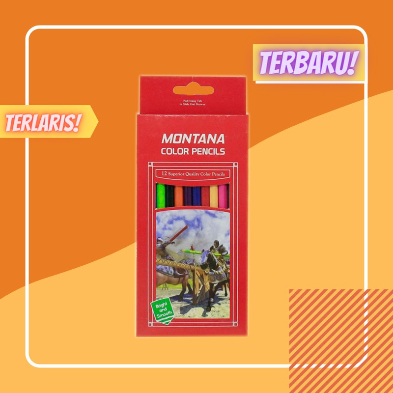 

Pensil warna PANJANG Montana / Safari / Perisai isi 12 pcs / JAYA ABADI