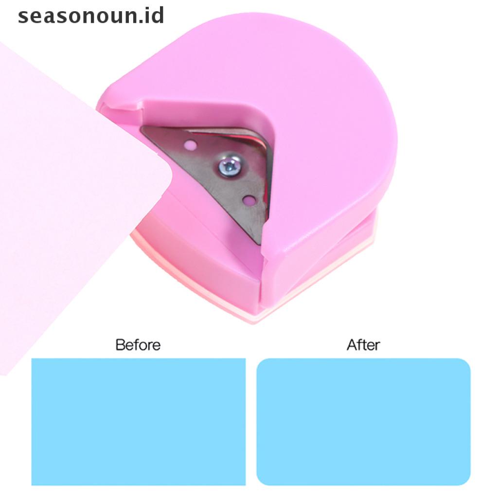 (seasonoun) Alat Pemotong Sudut Kertas Mini R4 DIY Warna pink