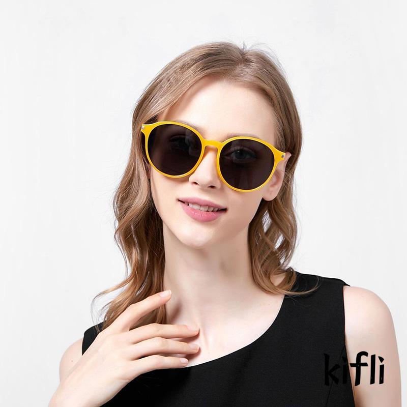 Kacamata Hitam Wanita Model Retro Frame Bulat Besar