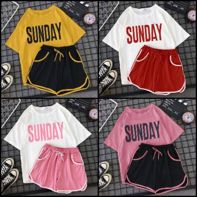 MakeGrosir - SETELAN WANITA SUNDAY BAJU + CELANA