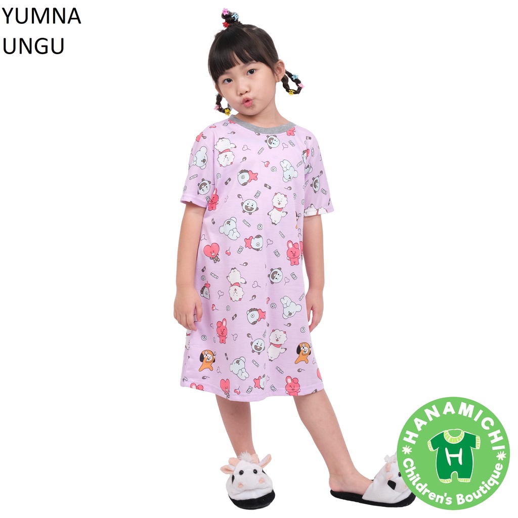 Hanamichi YUMNA Dress Anak Lengan Pendek Motif Print