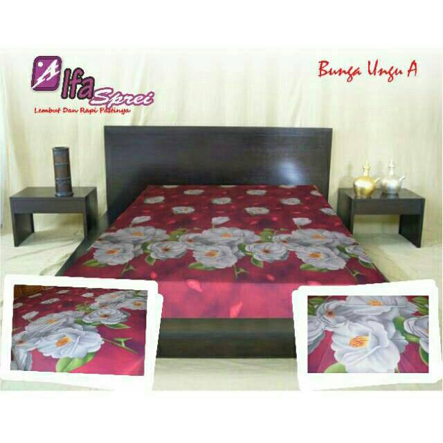 Sprei Resleting Bunga Hitam a  TULIP BUNGA HIJAUPromo King 180x200