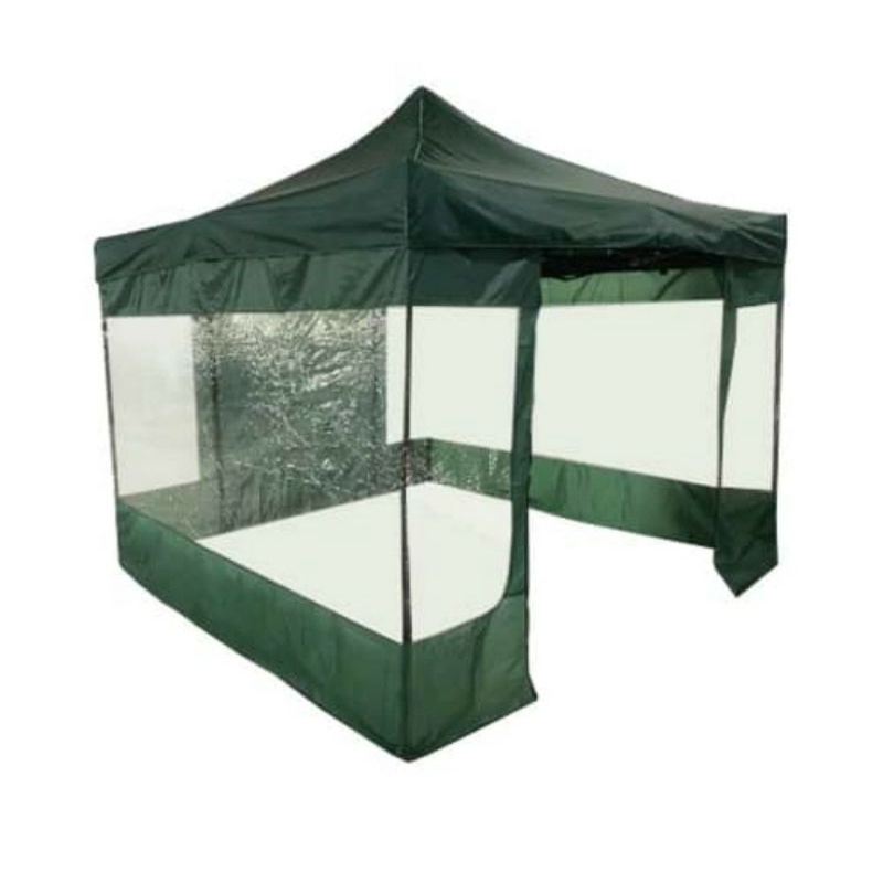 SOLEIL 3X3 MTR TENDA GAZEBO WITH SIDEWALL HIJAU/ACE FOLDING TENT W/ SIDEWALL 3X3 MTR GREEN