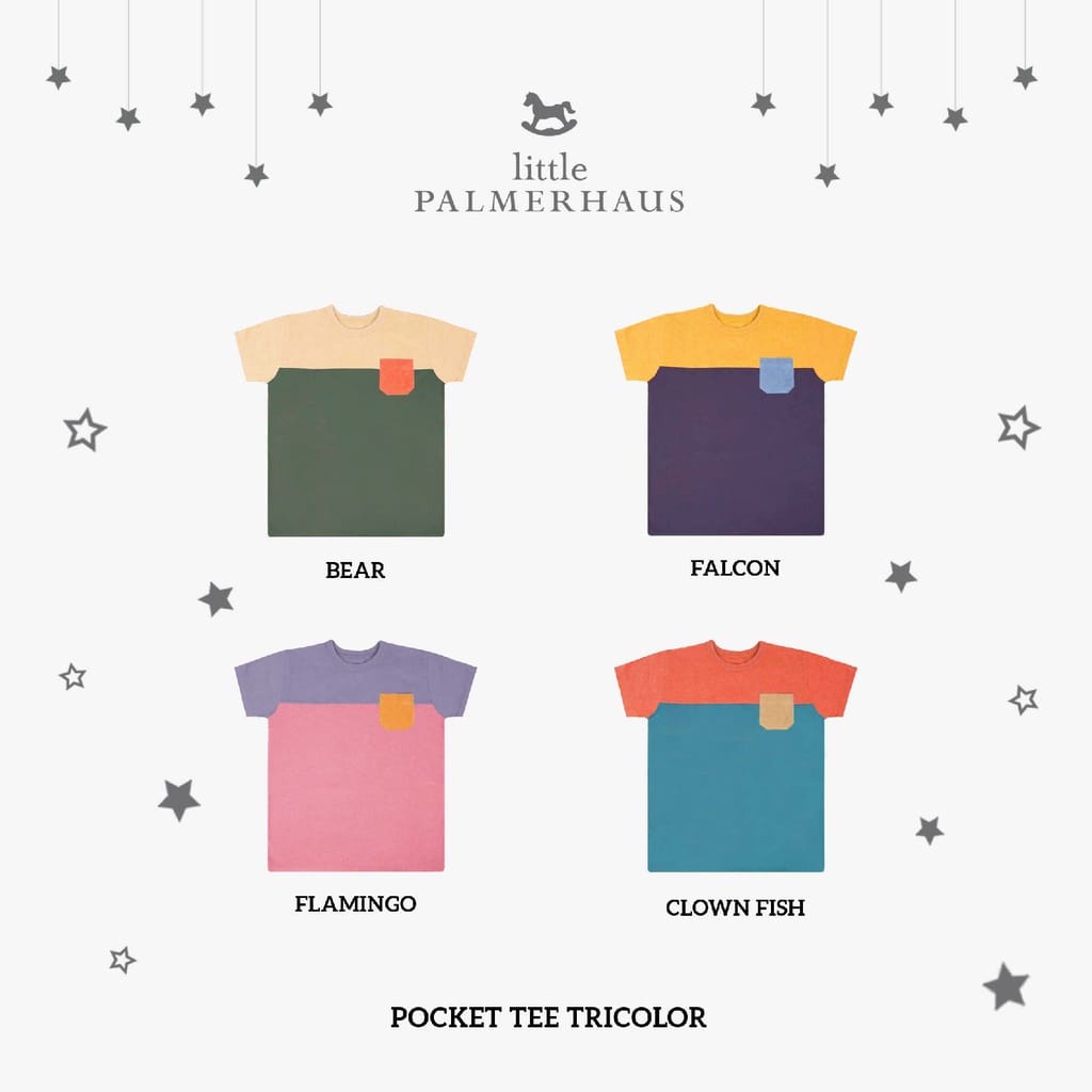 Little Palmerhaus Pocket Tee Tricolor 1-6 Tahun Kaos Anak