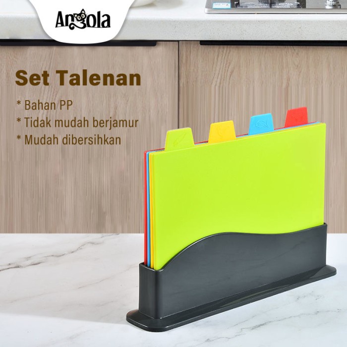 DAPUR AKSESORIS DAPUR SET TALENAN ANTI SLIP E82 CHOPPING BOARD CLASSIFIED CUTTING BOARD HR281