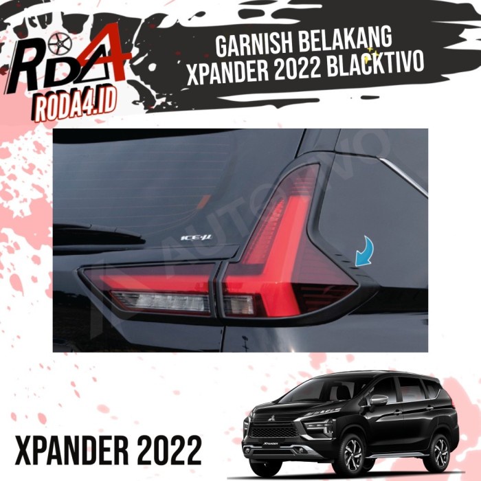 Garnish Xpander 2022 Cover Garnis List Lampu Belakang Blacktivo