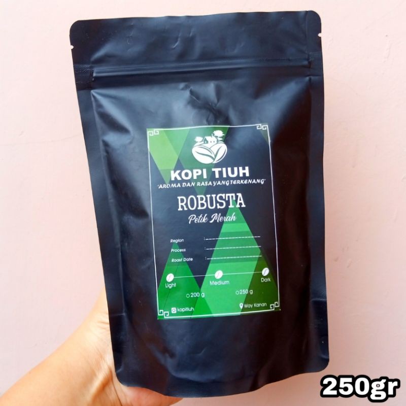 

Kopi Lampung Robusta Petik Merah Way Kanan "KOPI TIUH" Premium Coffee 250gr