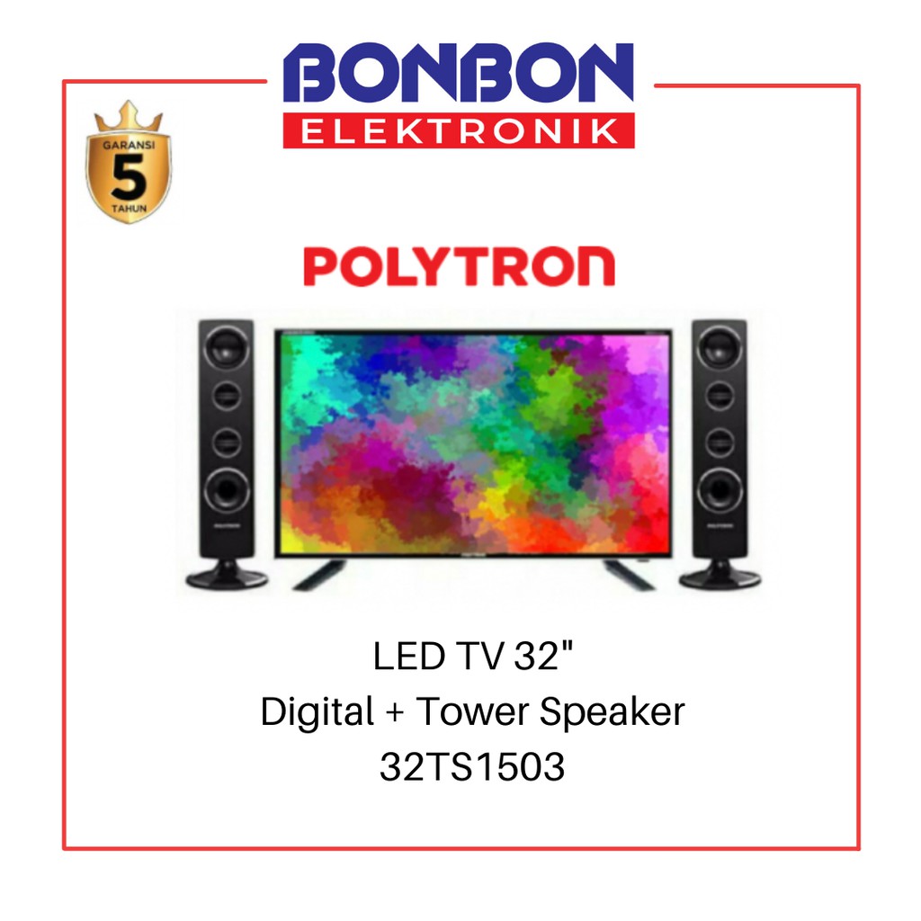 Polytron LED Digital TV 32 Inch 32TS1503 Tower Speaker