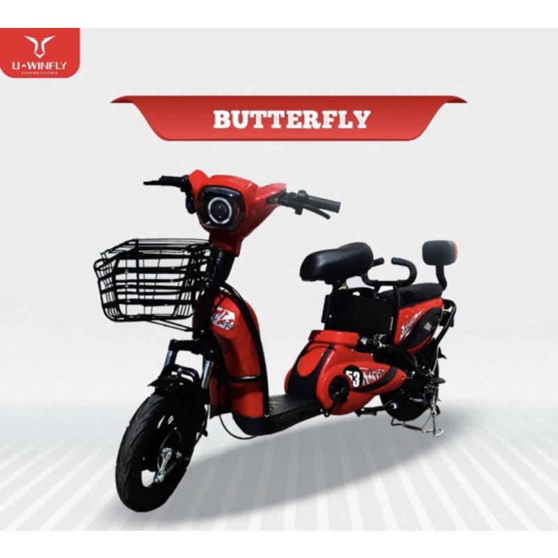 Sepeda Motor Listrik Tipe Butterfly Uwinfly 2 BT2 Roda Dua By UWINFLY Drum break Sistem SNI-3