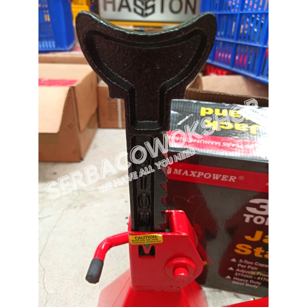 Maxpower Jack Stand 3 Ton Harga Sepasang Jackstand Tahanan Dongkrak Bawah Termurah Berkualitas