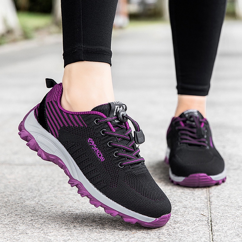 FOKU Sepatu Sneakers Wanita Kasual Sepatu Wanita Luar Bernapas Non-Slip Sport Shoes